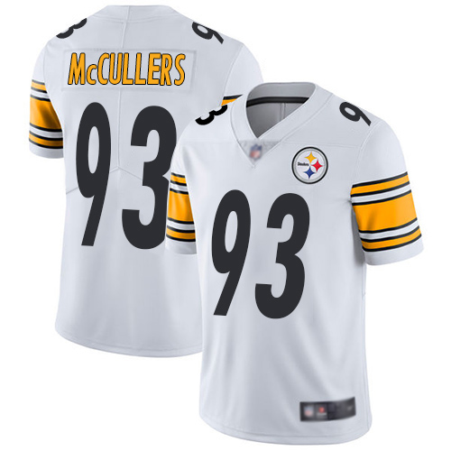Men Pittsburgh Steelers Football 93 Limited White Dan McCullers Road Vapor Untouchable Nike NFL Jersey